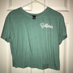 California Teal Crop Top